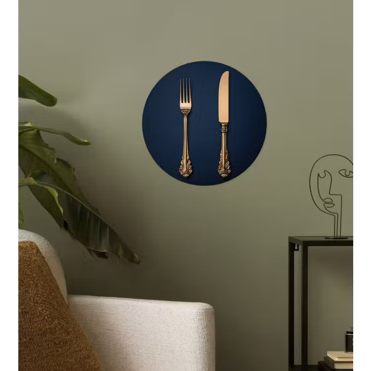 Behangcirkel - Bestek - Donkerblauw - Goud — 3