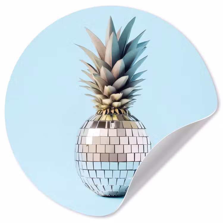 Behangcirkel - Blauw - Ananas - Disco - Discobal — 1