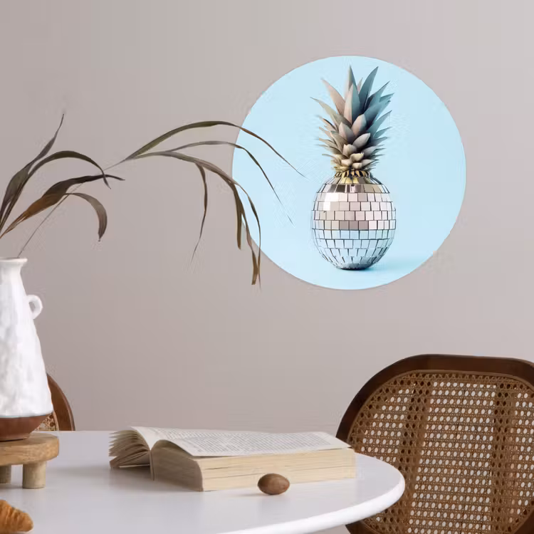 Behangcirkel - Blauw - Ananas - Disco - Discobal — 4