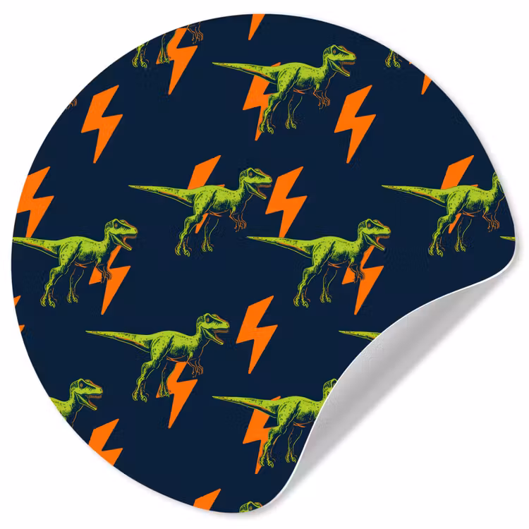 Behangcirkel - Bliksemschichten - Oranje - Dinosaurussen — 1