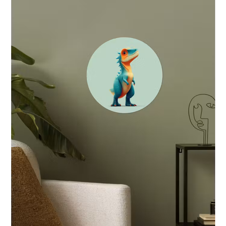 Behangcirkel - Cartoon - Dino - Oranje - Stekels — 3
