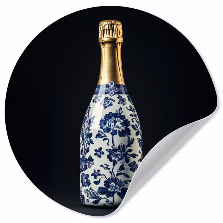 Behangcirkel - Champagne - Bloemen - Goud - Chique — 1