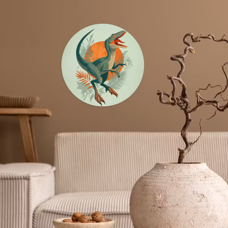 Behangcirkel - Dino - Bladeren - Grafisch - Groen — 2