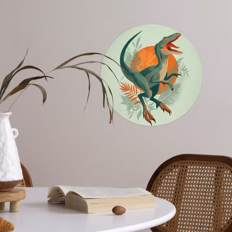 Behangcirkel - Dino - Bladeren - Grafisch - Groen — 4