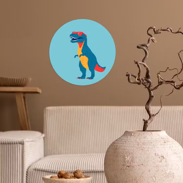 Behangcirkel - Dinosaurus - Blauw - Zonnebril — 2