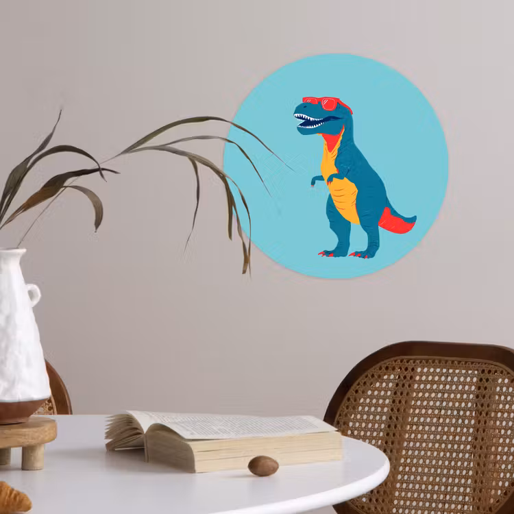 Behangcirkel - Dinosaurus - Blauw - Zonnebril — 4