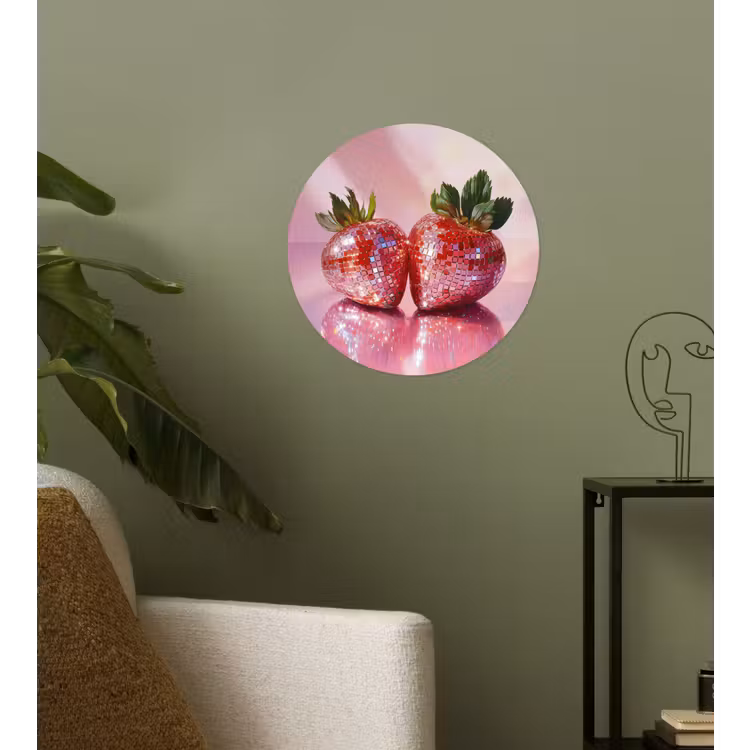 Behangcirkel - Disco - Fruit - Glitter - Strawberry — 3