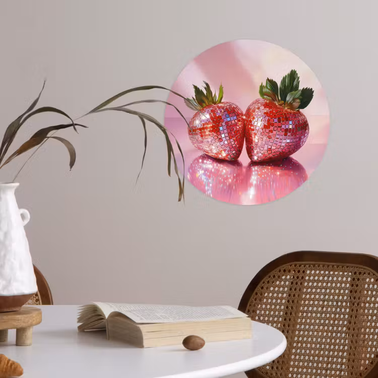 Behangcirkel - Disco - Fruit - Glitter - Strawberry — 4