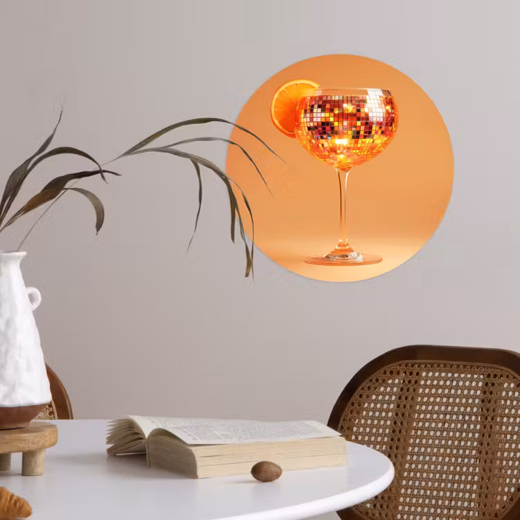 Behangcirkel - Drank - Oranje - Glitter - Disco — 4