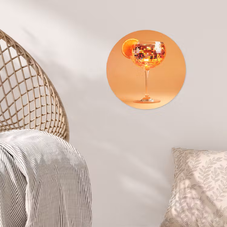 Behangcirkel - Drank - Oranje - Glitter - Disco — 5