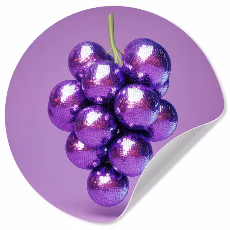 Behangcirkel - Druif - Disco - Glitter - Paars — 1