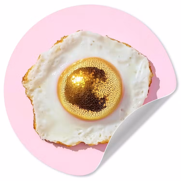 Behangcirkel - Ei - Disco - Ontbijt - Glitter — 1