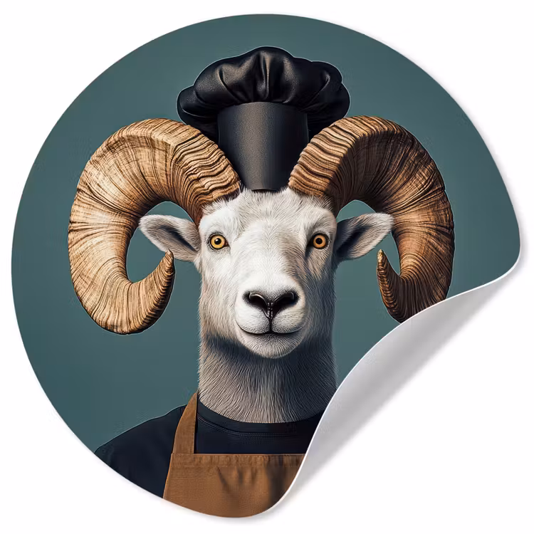 Behangcirkel - Geit - Hoorns - Kokskleding — 1