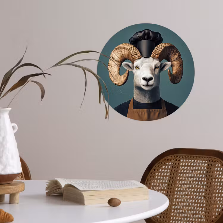 Behangcirkel - Geit - Hoorns - Kokskleding — 4
