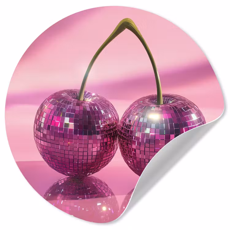 Behangcirkel - Glitter - Discobol - Roze - Kersen — 1