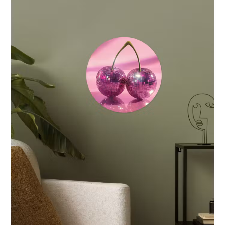 Behangcirkel - Glitter - Discobol - Roze - Kersen — 3