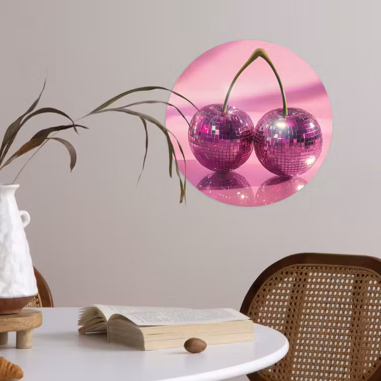 Behangcirkel - Glitter - Discobol - Roze - Kersen — 4