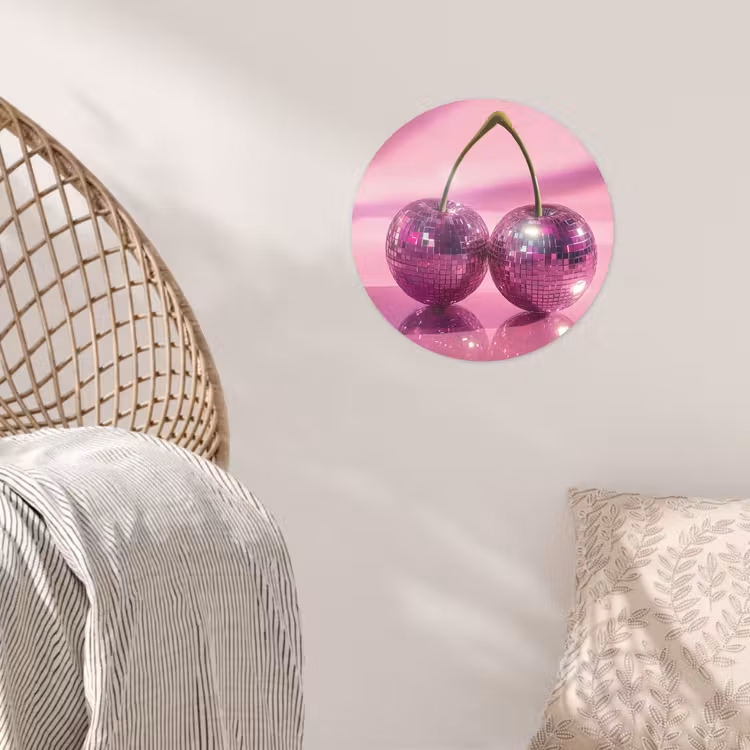 Behangcirkel - Glitter - Discobol - Roze - Kersen — 5