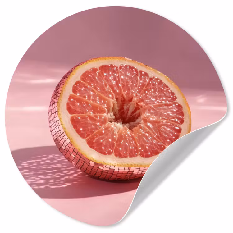Behangcirkel - Grapefruit - Roze - Disco - Shiny — 1