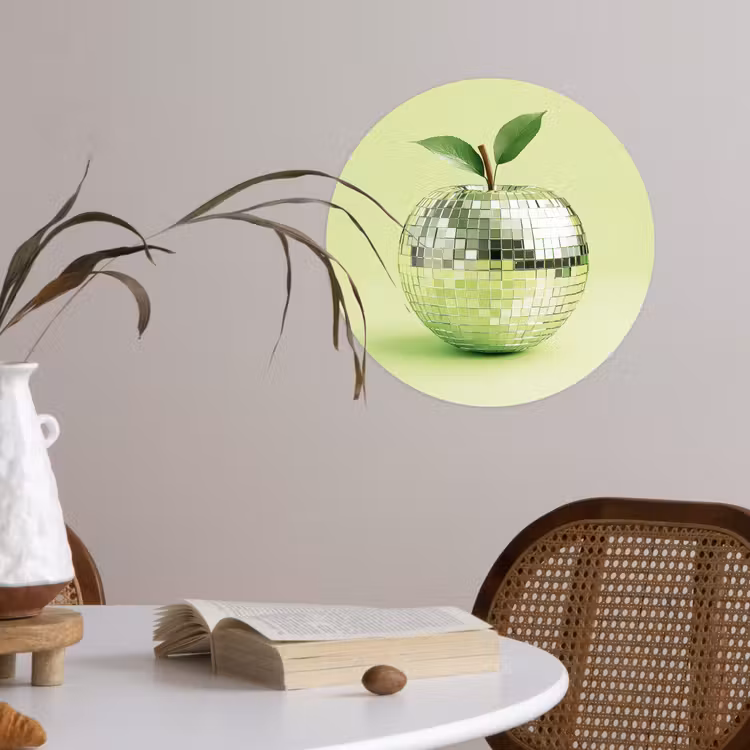 Behangcirkel - Groen - Disco - Decoratie - Appel — 4