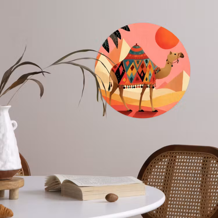 Behangcirkel - Kameel - Pyramides - Rode zon — 4