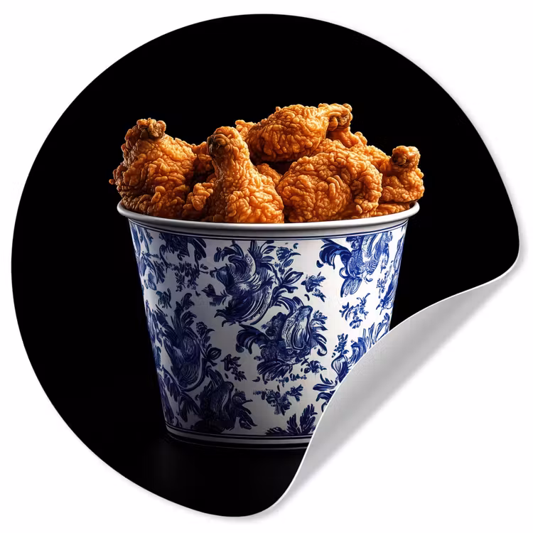 Behangcirkel - Kip - Bucket - Delfts blauw - Lekker — 1