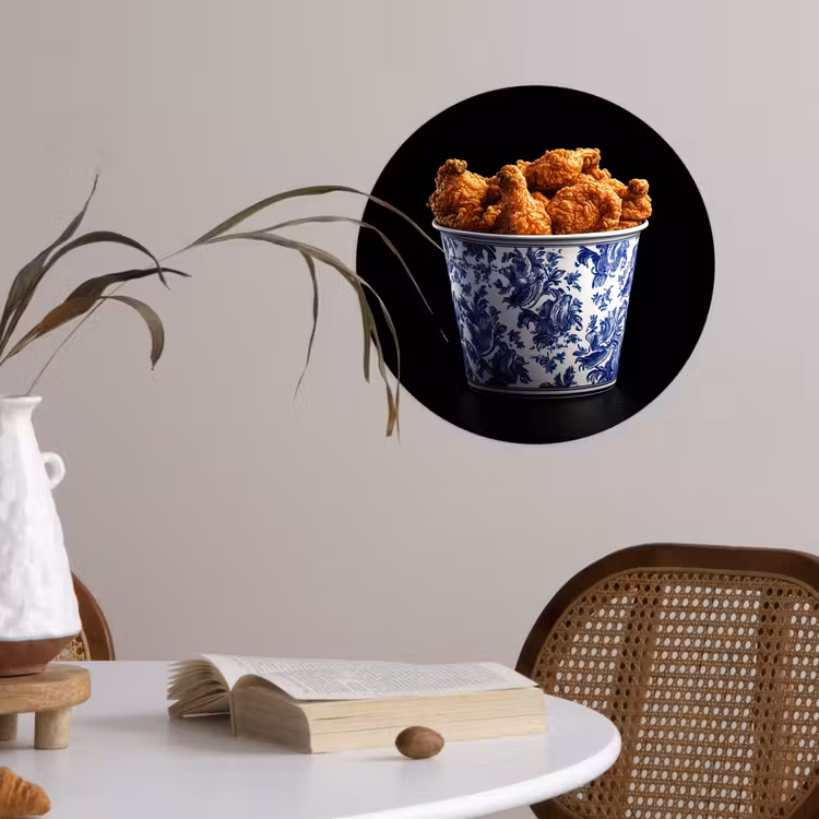 Behangcirkel - Kip - Bucket - Delfts blauw - Lekker — 4