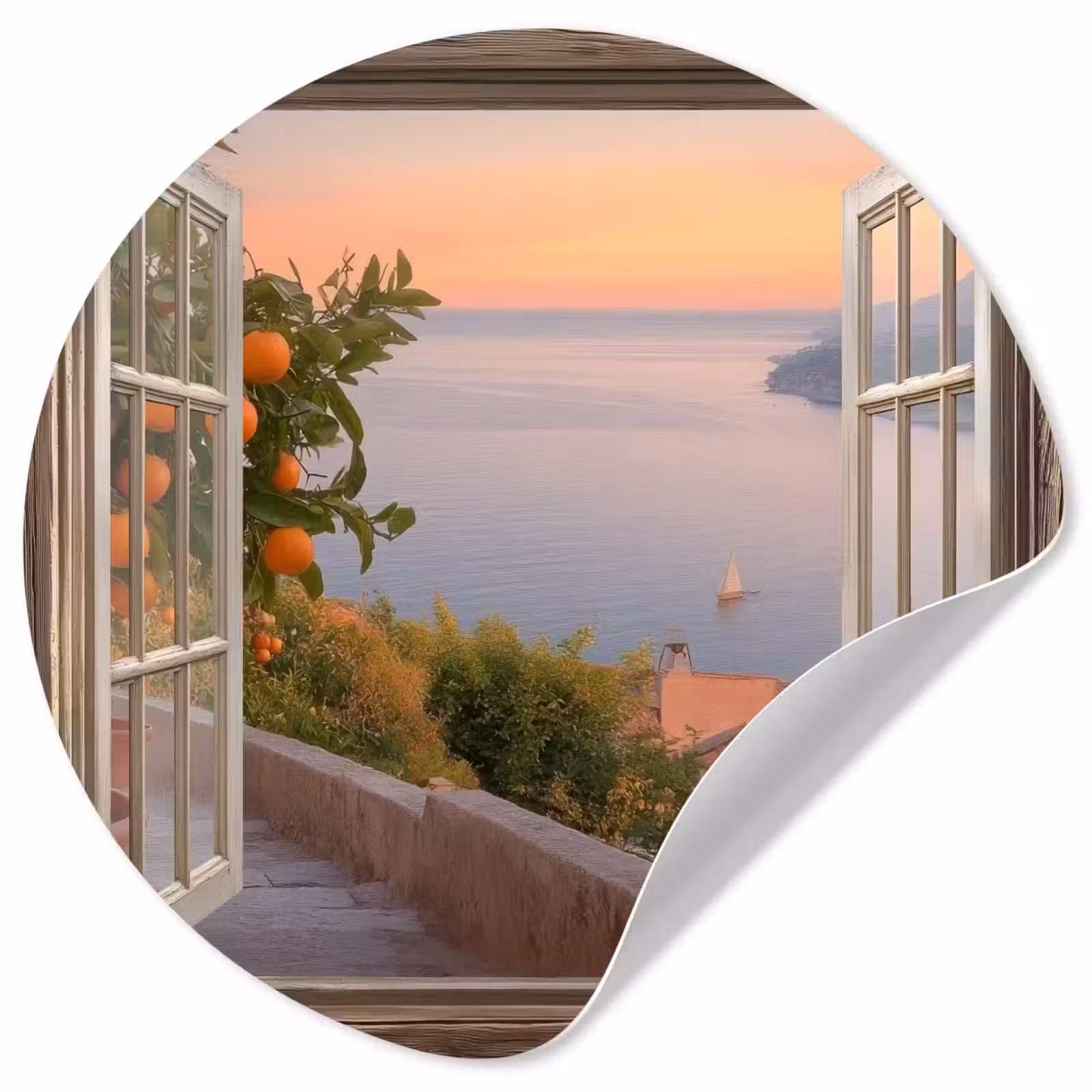 Behangcirkel - Doorkijk - Uitzicht - Meer - Landschap — 1