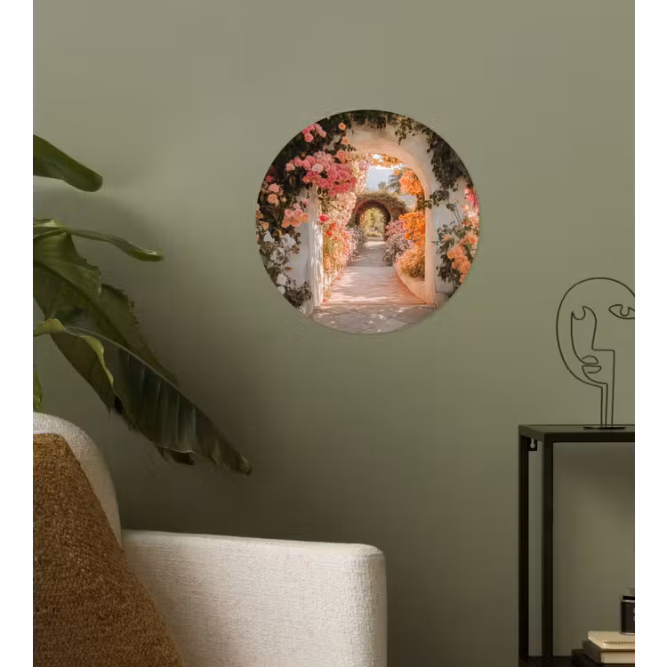 Behangcirkel - Doorkijk - Boog - Bloemen - Pastel — 3