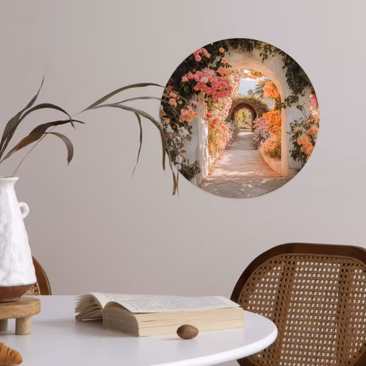 Behangcirkel - Doorkijk - Boog - Bloemen - Pastel — 4