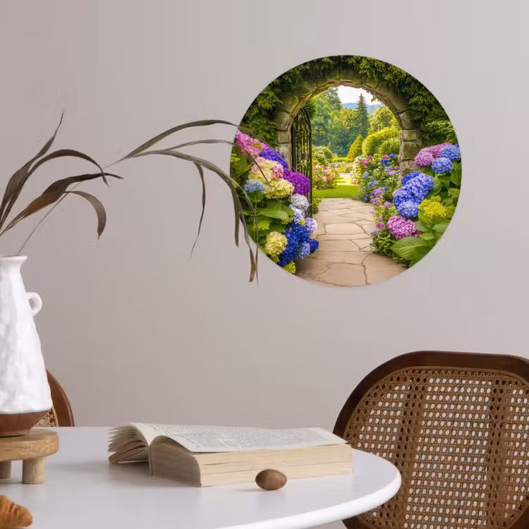 Behangcirkel - Doorkijk - Poort - Hortensia - Bloementuin — 4