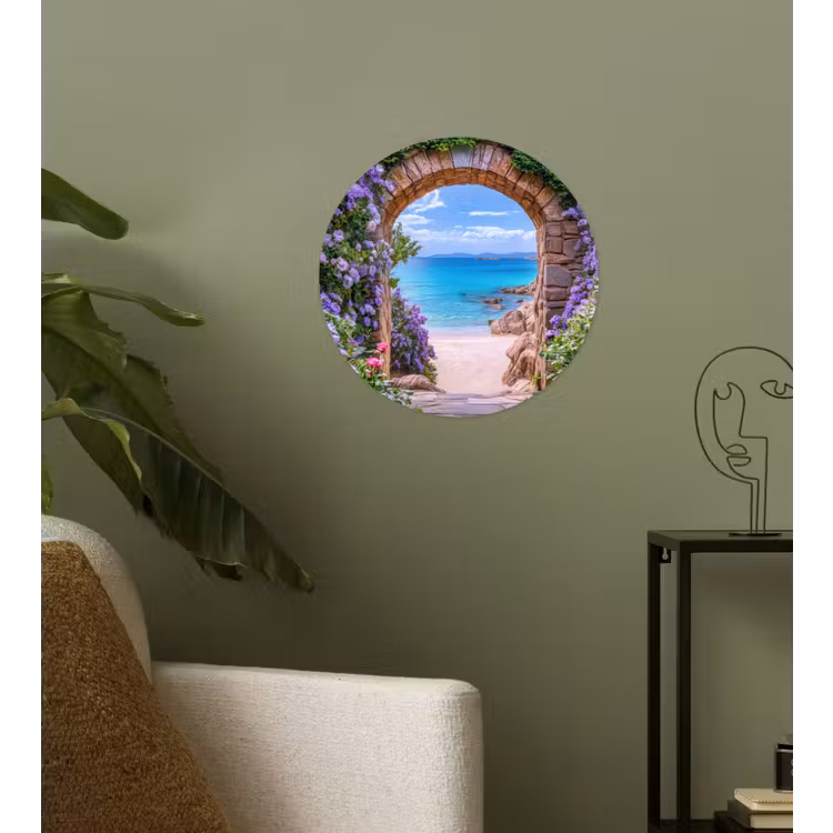 Behangcirkel - Doorkijk - Poort - Zee - Strand - Rotsen — 3