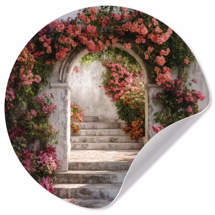 Behangcirkel - Doorkijk - Rozen - Vintage - Poort — 1