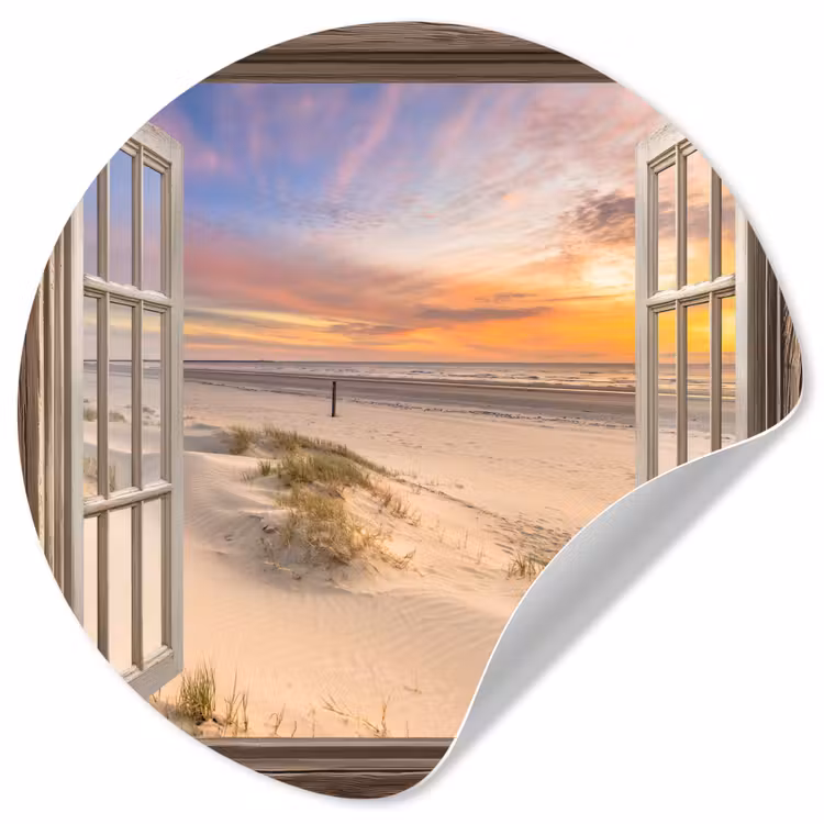 Behangcirkel - Doorkijk - Strand - Duinen - Natuur - Landschap — 1