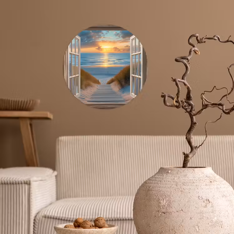 Behangcirkel - Doorkijk - Strand - Pad - Zonsondergang — 2