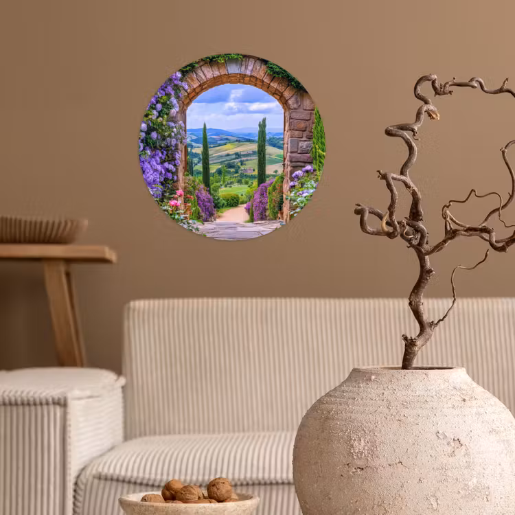 Behangcirkel - Doorkijk - Toscane - Landschap - Poort — 2
