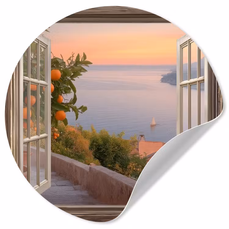 Behangcirkel - Doorkijk - Uitzicht - Meer - Landschap — 1