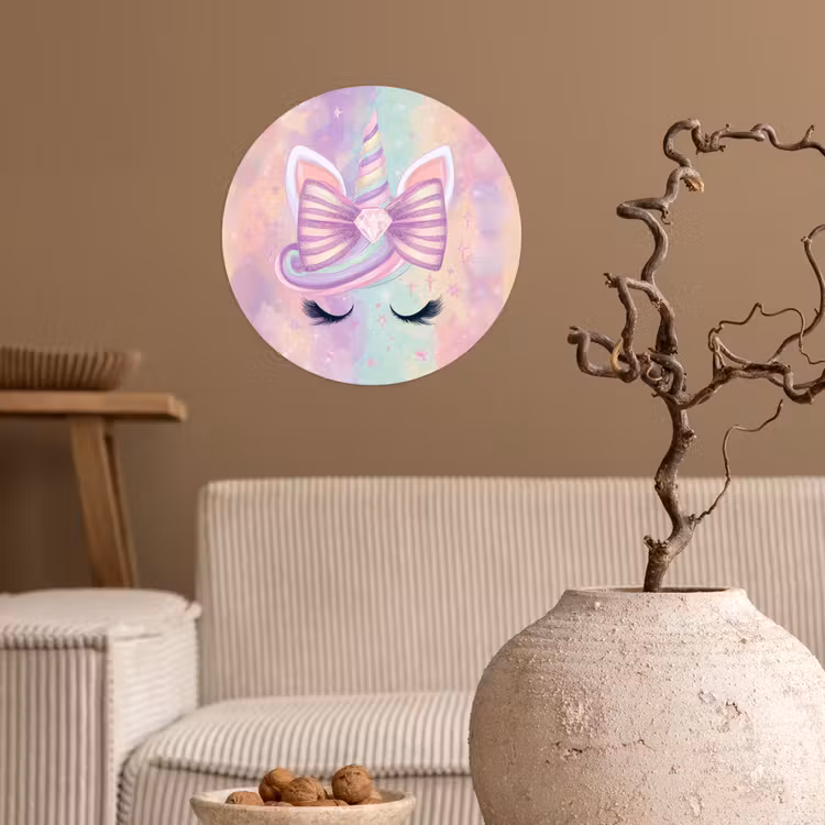 Behangcirkel - Eenhoorn - Glitters - Regenboog - Pastel — 2