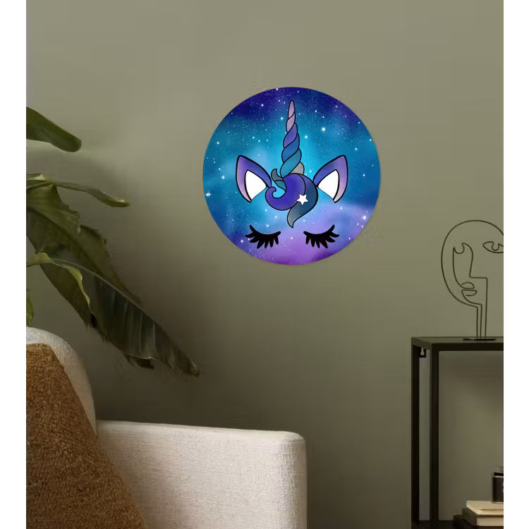 Behangcirkel - Eenhoorn - Sterrenhemel - Ster - Blauw — 3