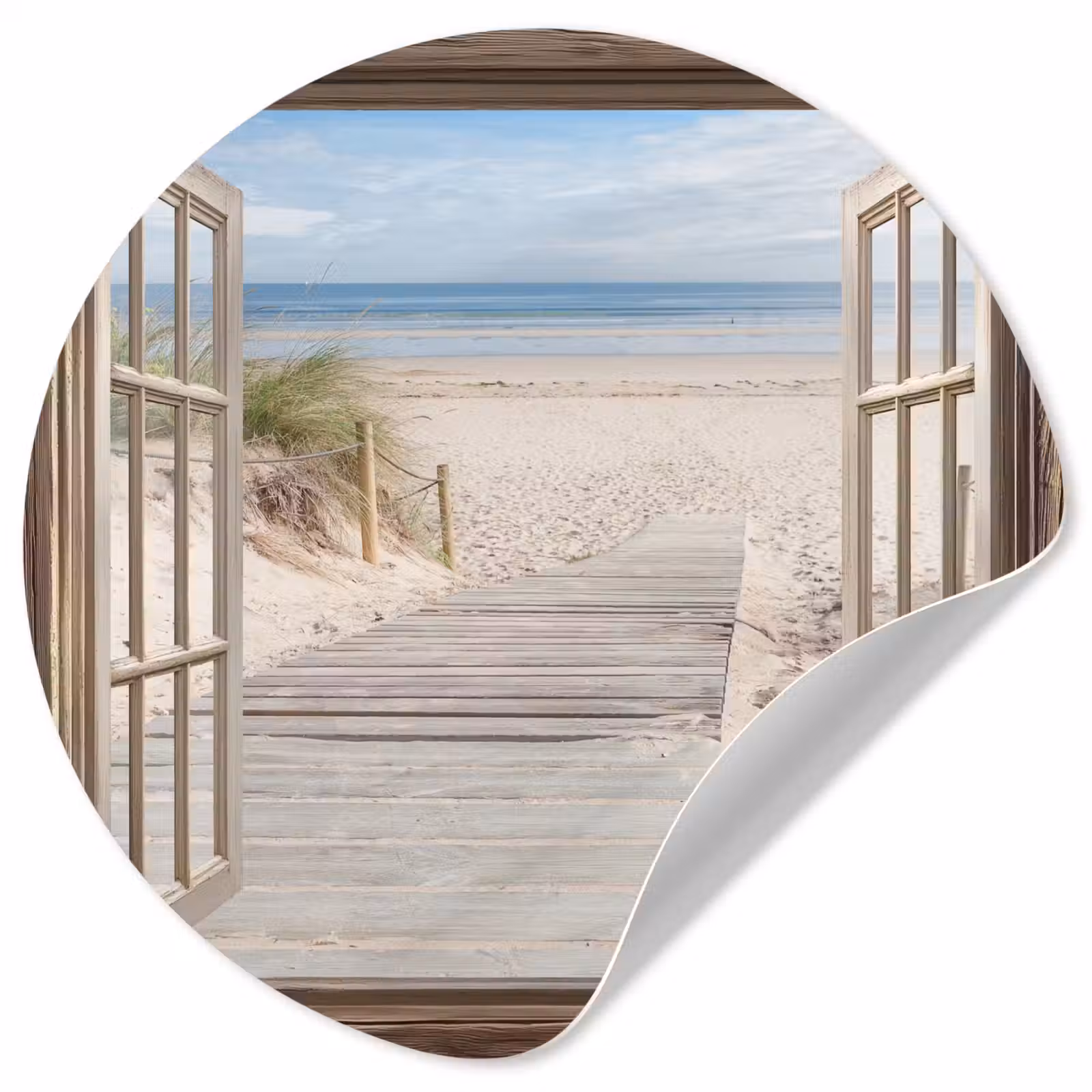 Behangcirkel - Doorkijk - Strand - Duinen - Pad - Landschap — 1