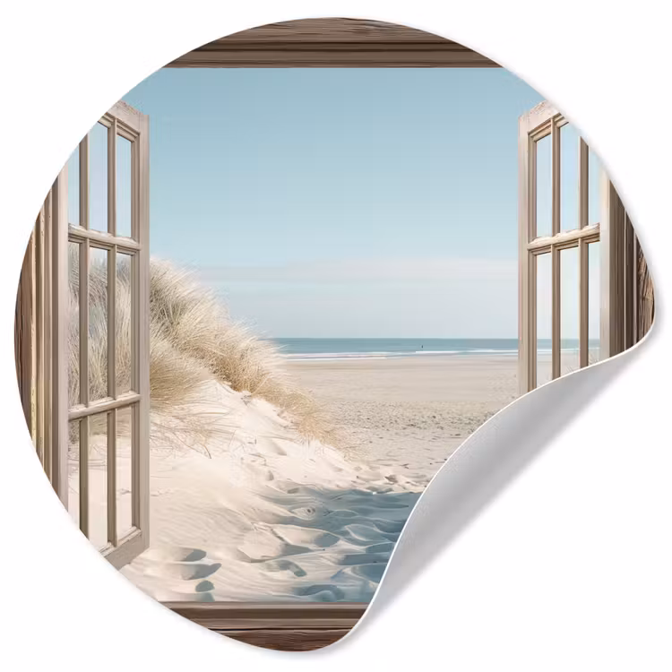 Behangcirkel - Doorkijk - Helmgras - Duinen - Zee - Landschap — 1