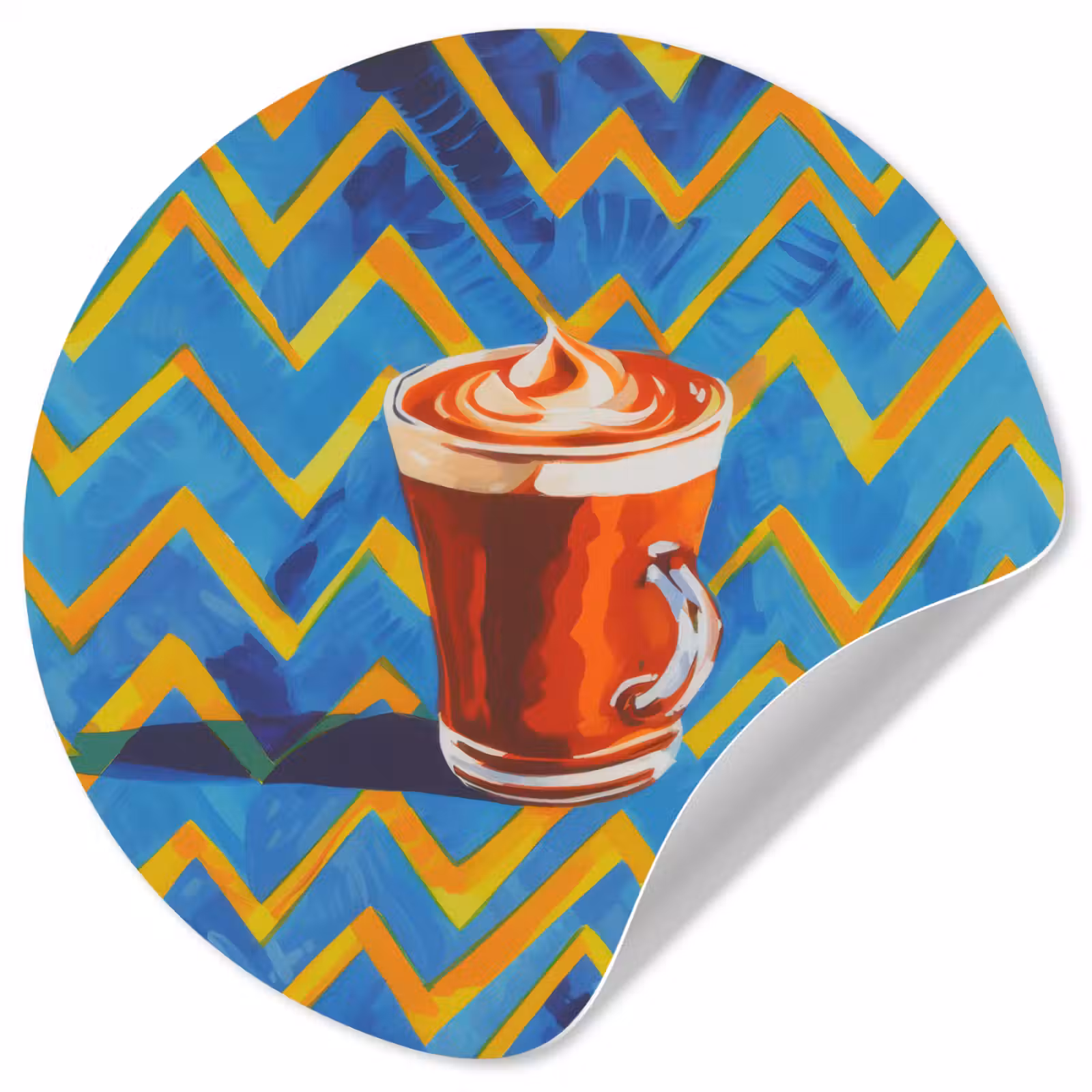 Behangcirkel - Mok - Koffie - Zigzag - Slagroom — 1