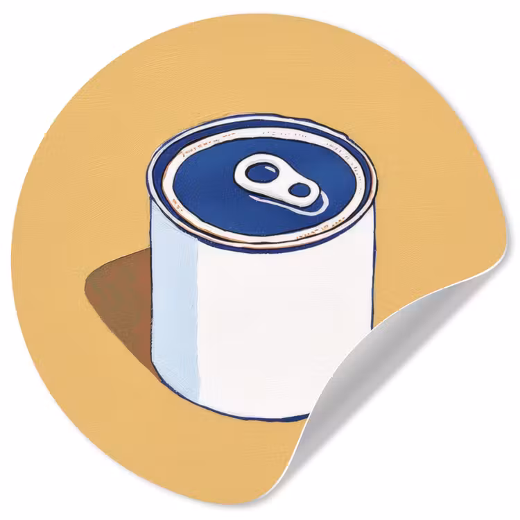 Behangcirkel - Blikje - Minimalistisch - Blauw - Illustratie — 1