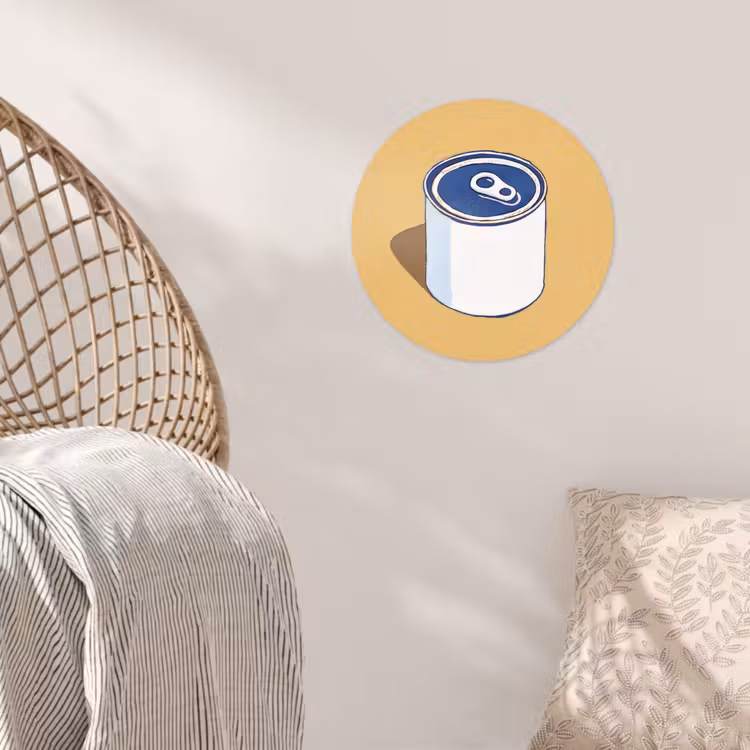 Behangcirkel - Blikje - Minimalistisch - Blauw - Illustratie — 5