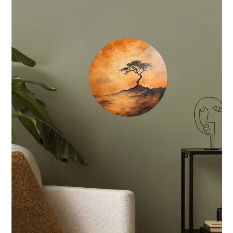 Behangcirkel - Boom - Landschap - Oranje — 3