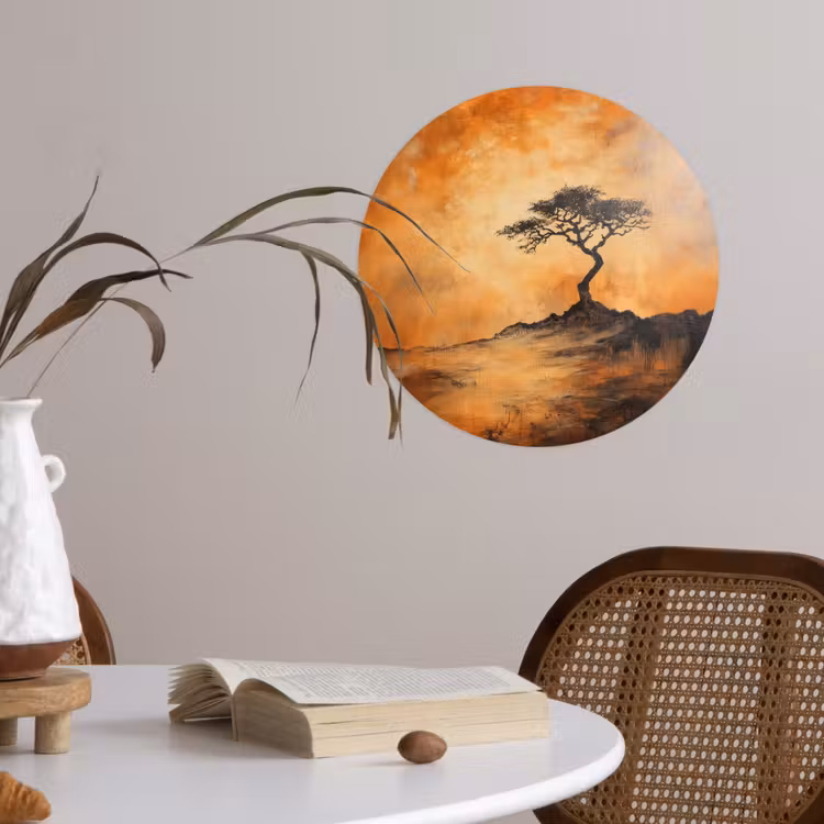 Behangcirkel - Boom - Landschap - Oranje — 4