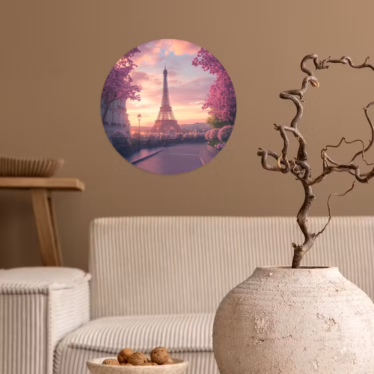 Behangcirkel - Eiffeltoren - Parijs - Roze — 2