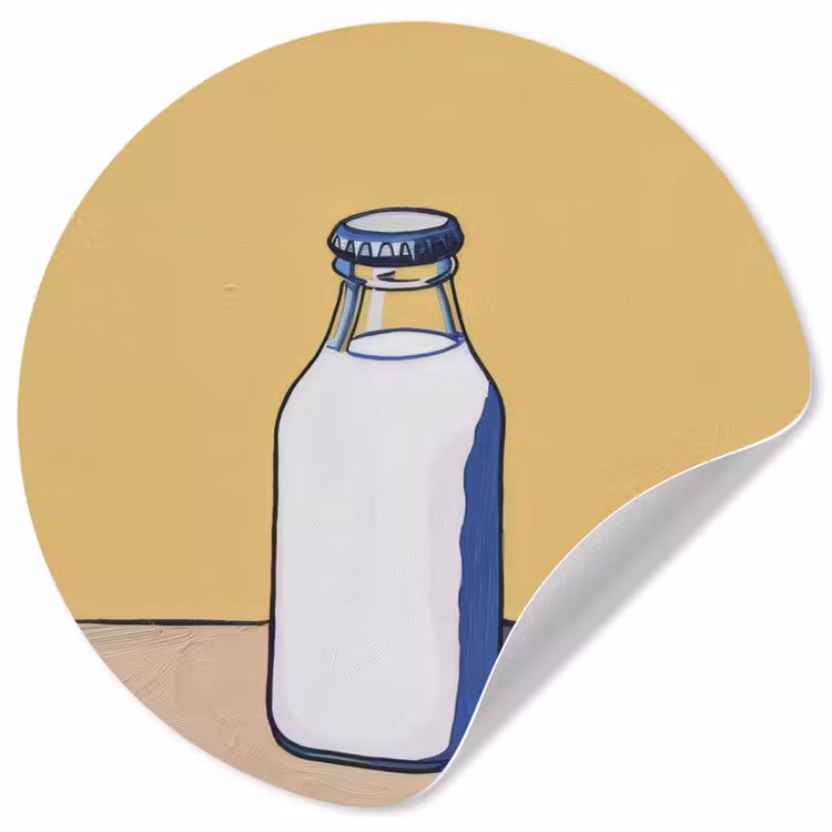 Behangcirkel - Glazen - Fles - Illustratie - Melk — 1
