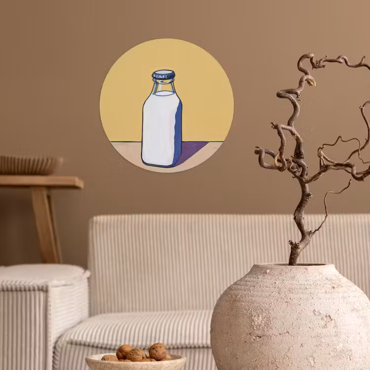 Behangcirkel - Glazen - Fles - Illustratie - Melk — 2