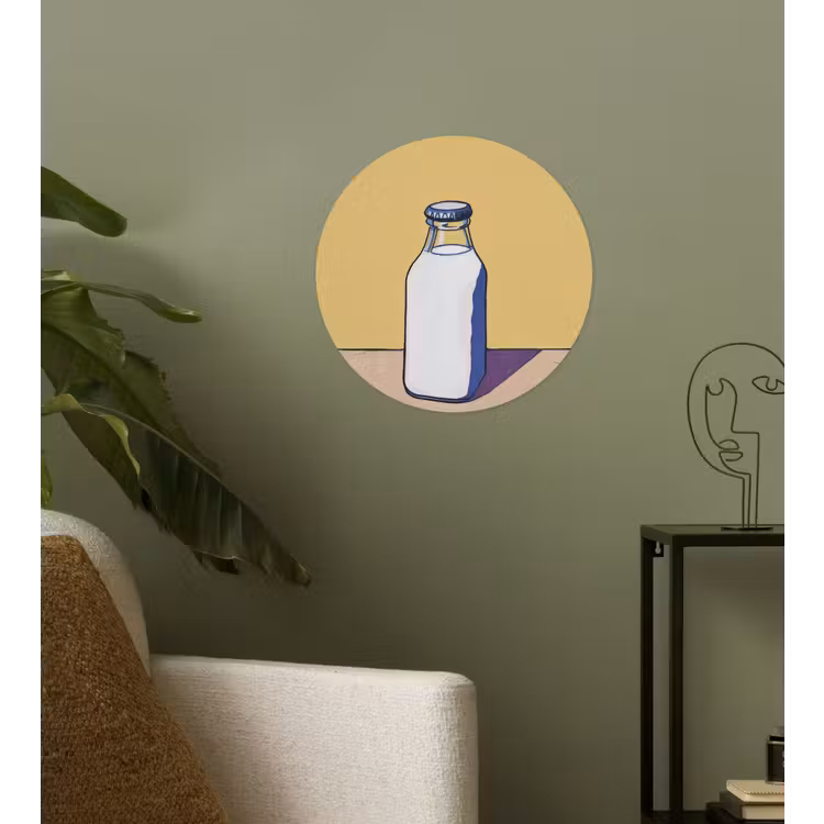 Behangcirkel - Glazen - Fles - Illustratie - Melk — 3